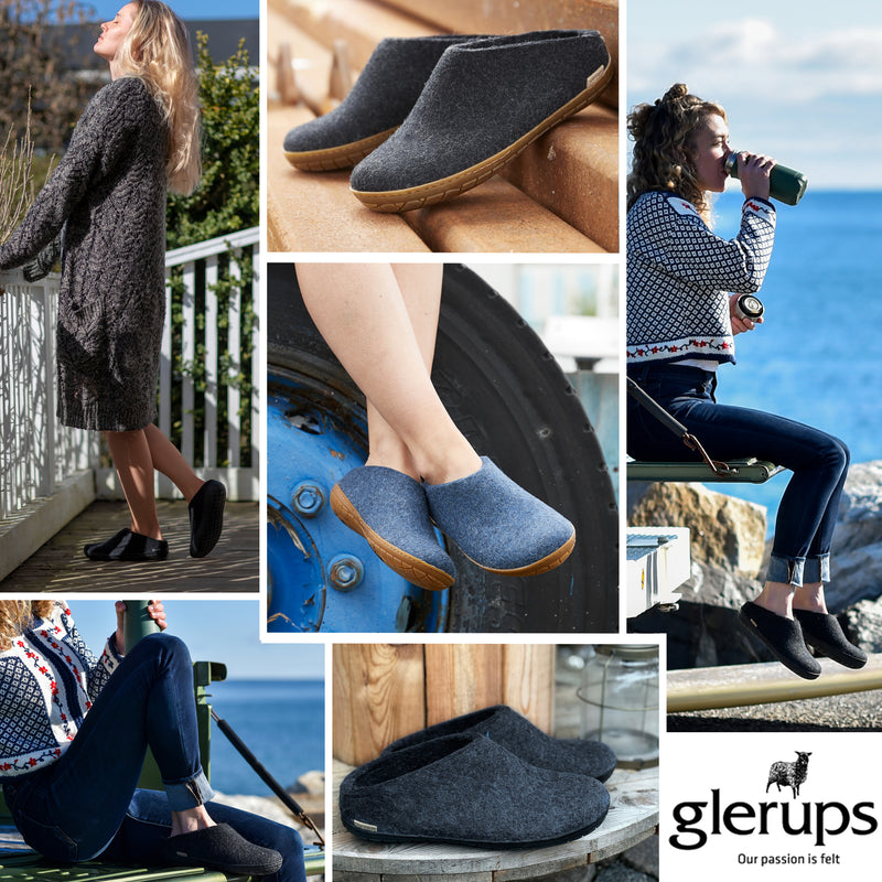 Glerups slippers with rubber soles - now in stock!