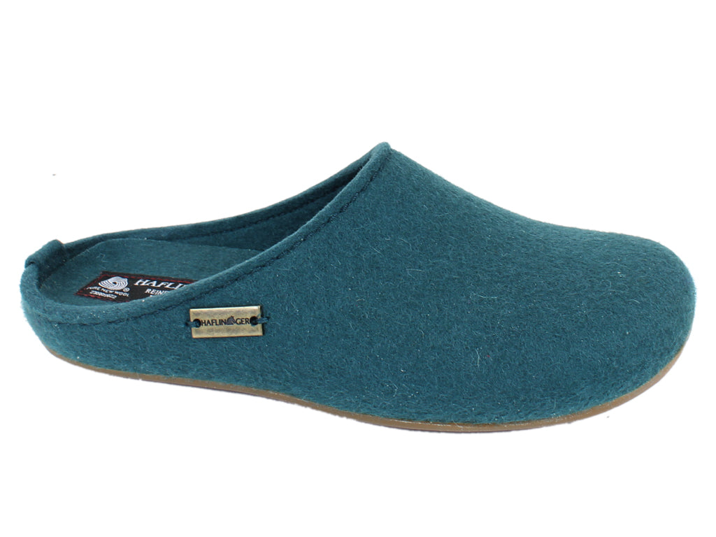 Haflinger Slippers Everest Fundus Teal side view