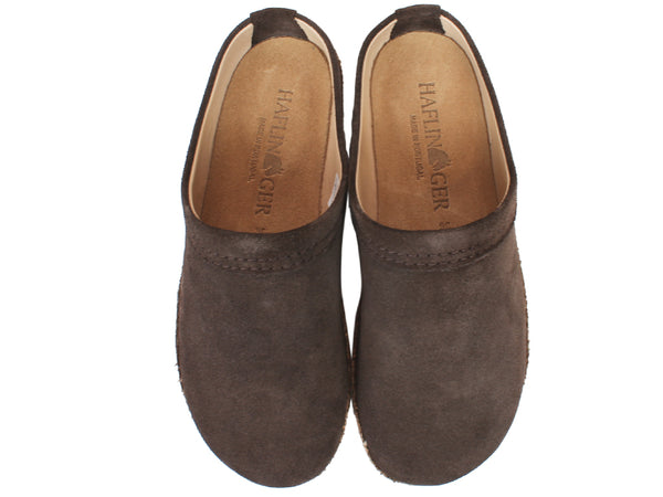 Haflinger Leather Clogs Malmo Brown 916 upper view