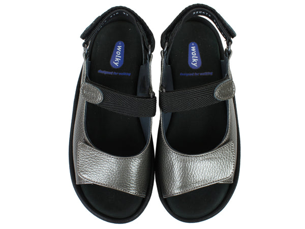 Wolky Sandals Jewel Anthracite upper view
