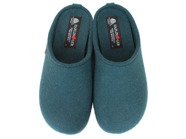 Haflinger Slippers Everest Fundus Teal upper view