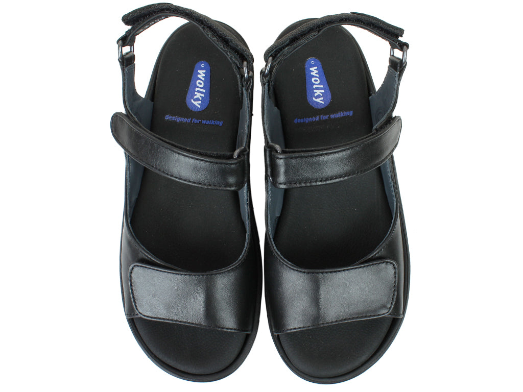 Wolky Sandals Salvia Black upper view