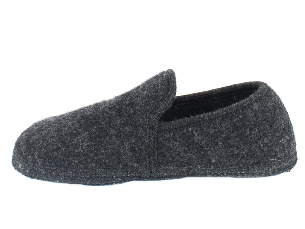 Haflinger Unisex Wool Loafers Graphite side view