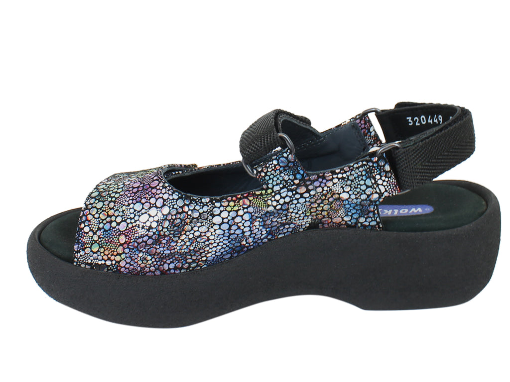 Wolky Sandals Jewel Black Multi side view