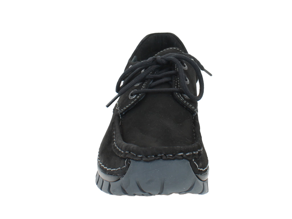 Wolky Shoes Fly Black Nubuck front view