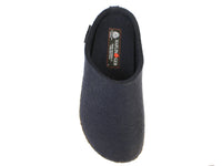 Haflinger Felt Clogs Emil Navy Blue top view