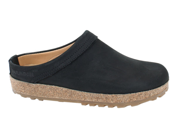 Haflinger Leather Clogs Malmo Black side view