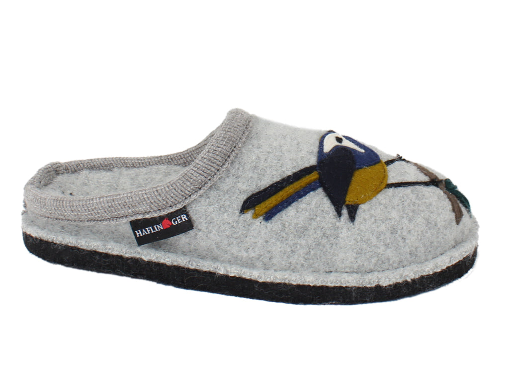 Haflinger Unisex Slippers Flair Songbird Grey side view