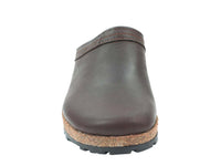 Haflinger Leather Clogs Malmo Brown front view
