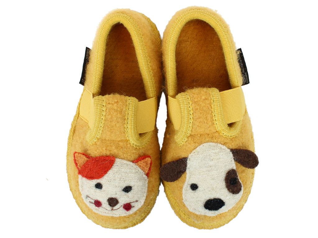 Haflinger Children's slipper Pets Yellow Unisex wool Slippers