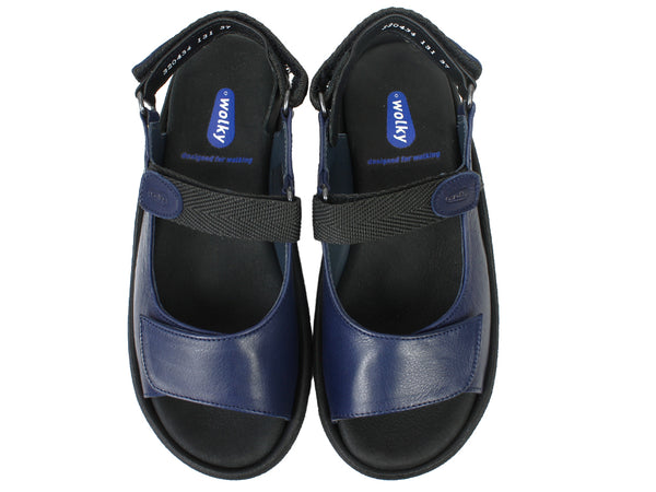 Wolky Sandals Jewel Navy Blue uper view