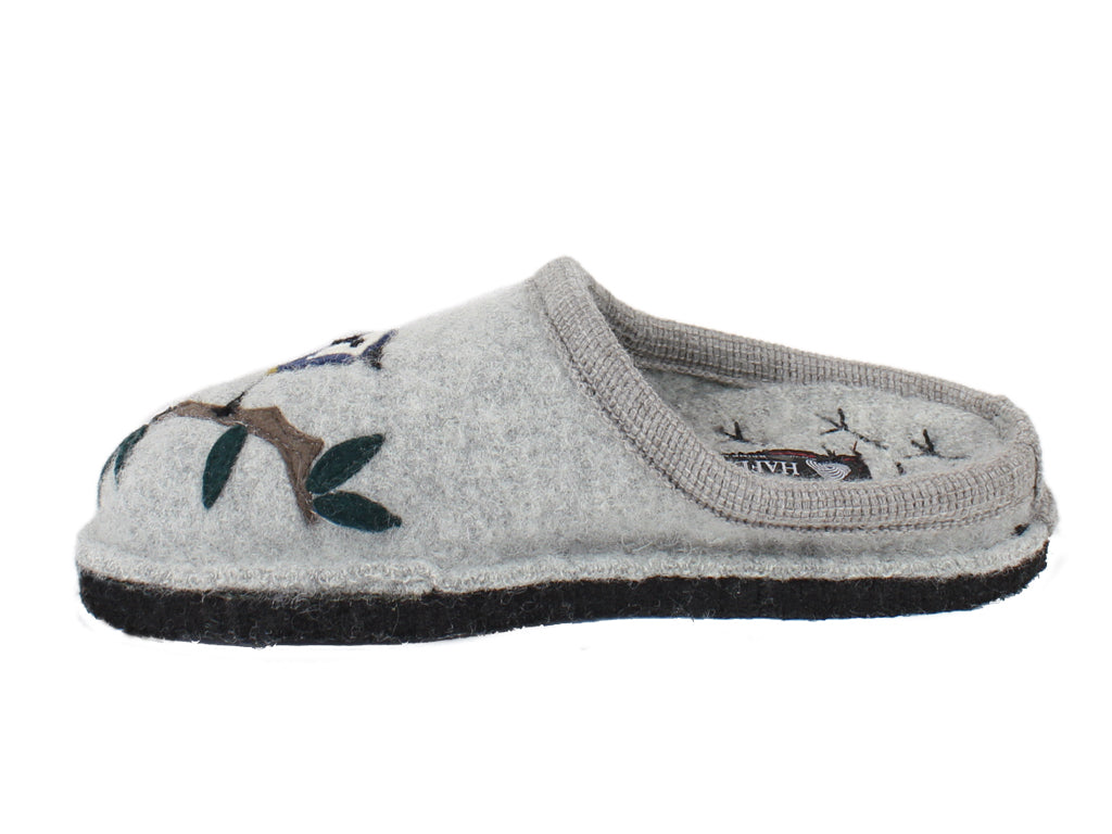 Haflinger Unisex Slippers Flair Songbird Grey side view