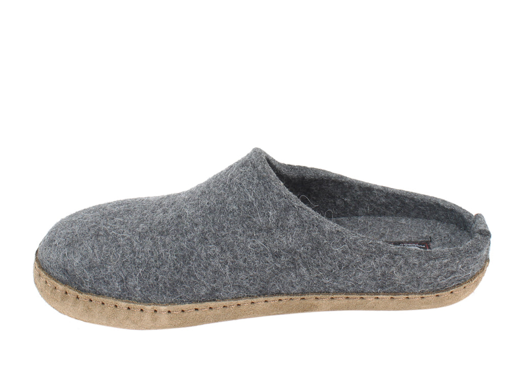 Haflinger Felt Slippers Emil Anthracite side view