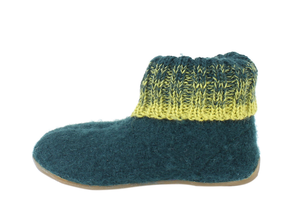 Haflinger Children's slippers Iris Green side view