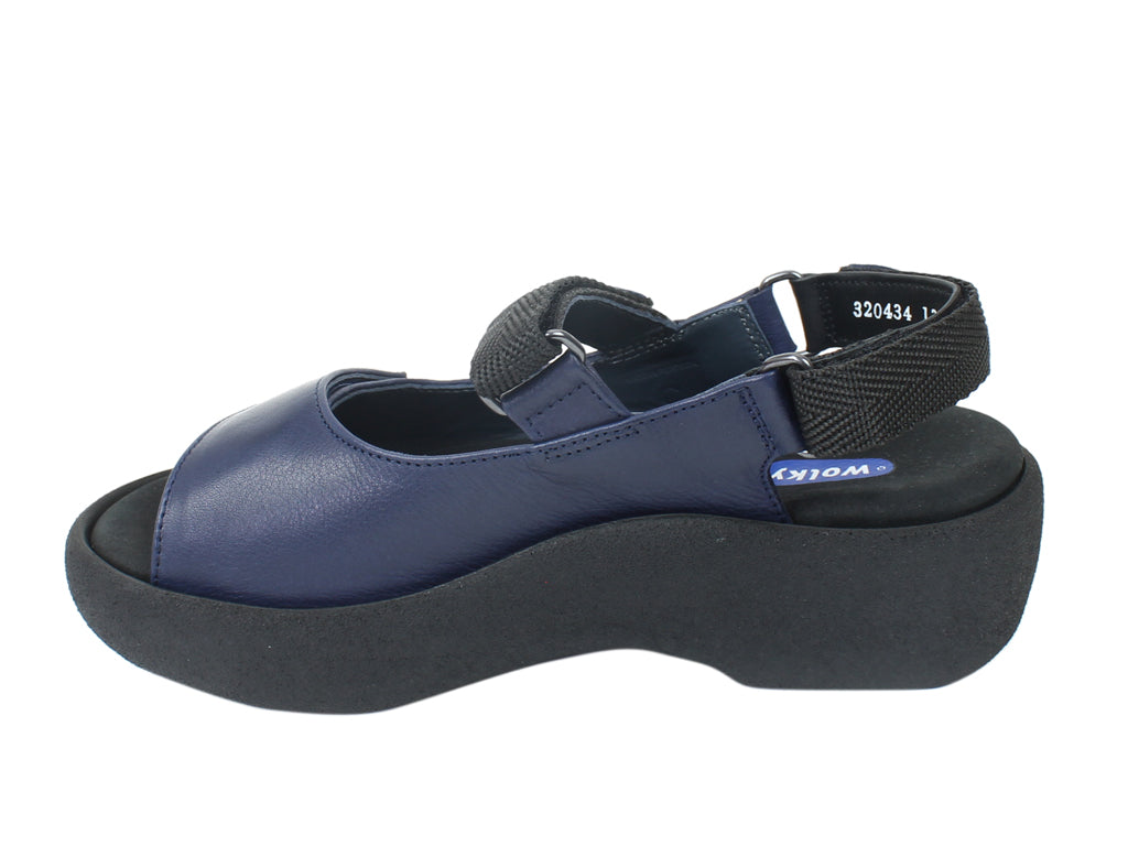 Wolky Sandals Jewel Navy Blue side view