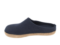 Haflinger Felt Clogs Emil Navy Blue side view