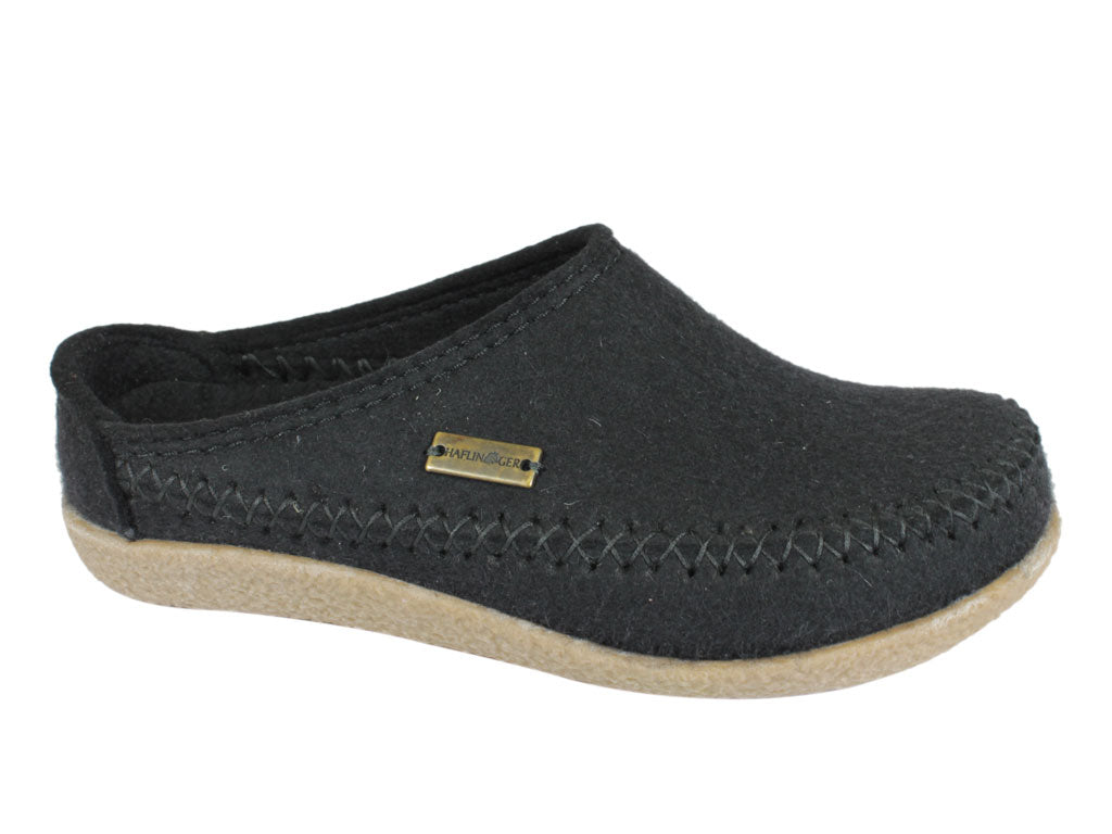 Haflinger Slippers Blizzard Credo Black Unisex Felt Slippers