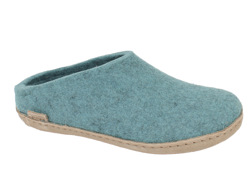 Glerups Slippers Open Heel Sea Blue side view