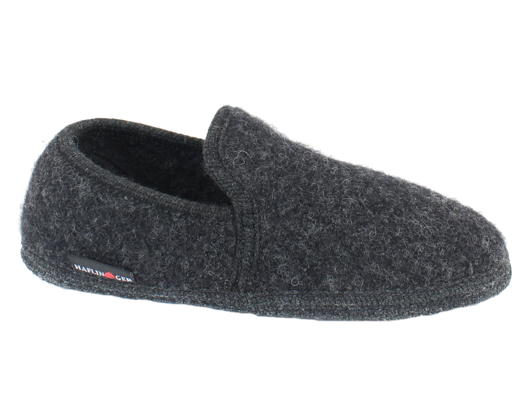 Haflinger Unisex Wool Loafers Graphite side view