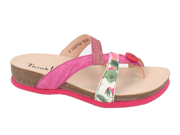 Think! Women Sandals Julia Fuxia Pink side view