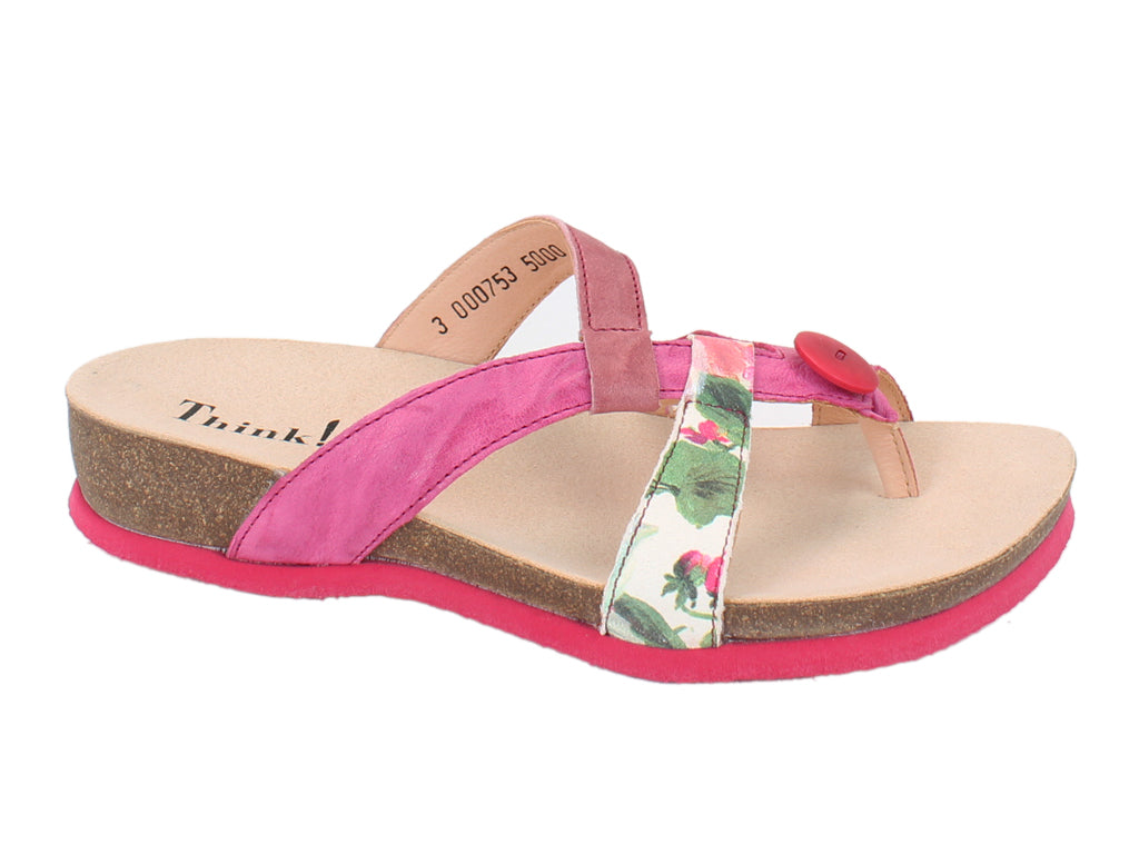 Think! Women Sandals Julia Fuxia Pink side view