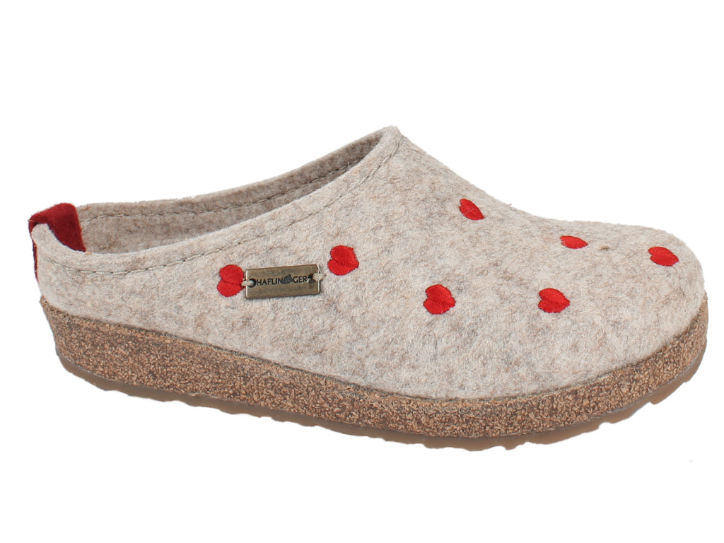 Haflinger Clogs Grizzly Sweetheart Beige side view