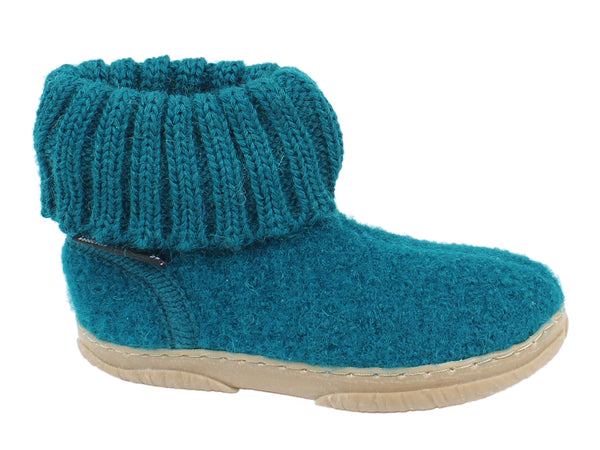 Haflinger Children's slippers Toni Petrol side view