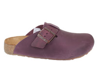 Haflinger Unisex Leather Clogs Porto Bordeaux side view