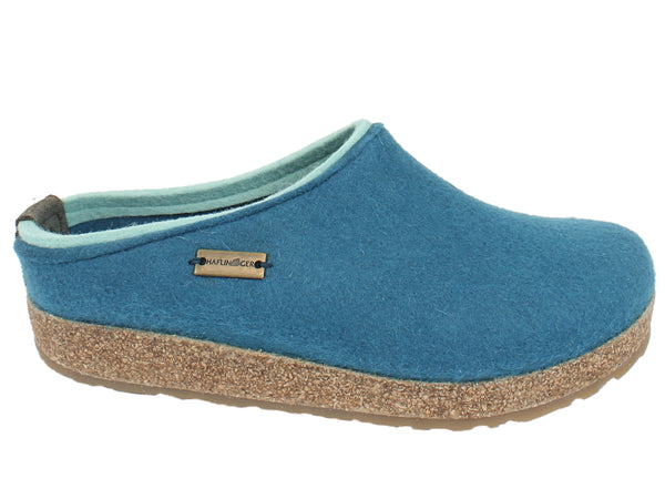 Haflinger Felt Clogs Grizzly Kris Turkis Blue side view