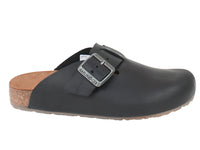 Haflinger Unisex Leather Clogs Porto Black side view