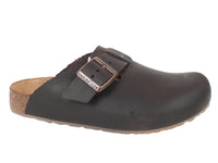 Haflinger Unisex Leather Clogs Porto Brown side view