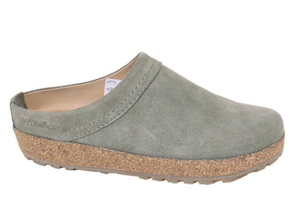 Haflinger Leather Clogs Malmo Khaki side view