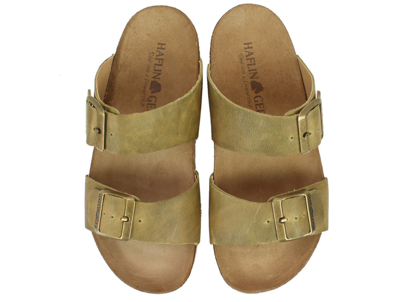Haflinger Sandals Andrea Olive | Unisex leather sandals | Shoegarden UK