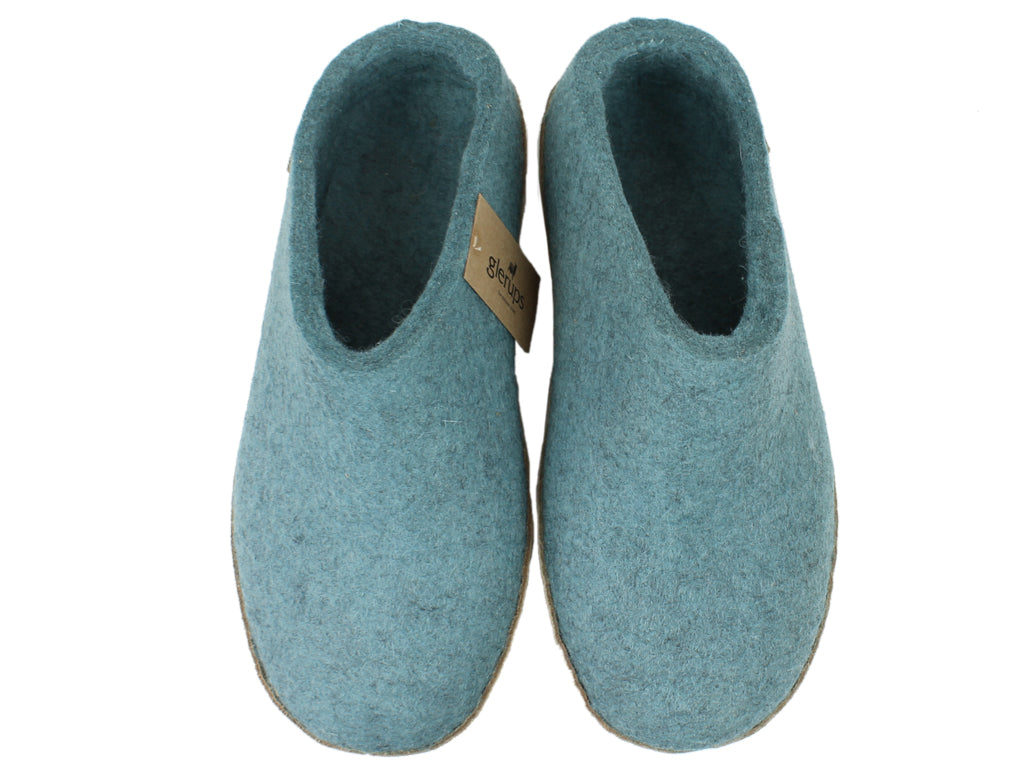 Glerups Slippers Open Heel Sea Blue upper view