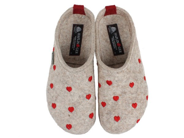 Haflinger Clogs Grizzly Sweetheart Beige upper view