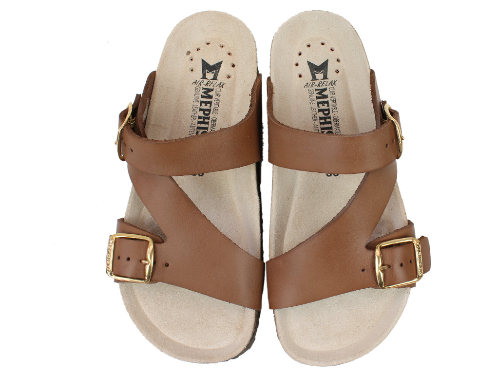 Mephisto Women Sandals Melaine Camel upper view