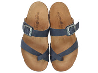 Haflinger Women Sandals Juno Marine Blue upper view