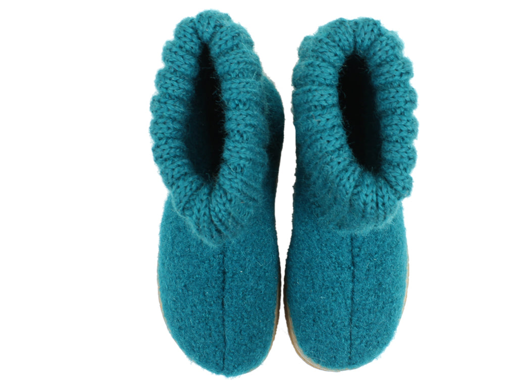 Haflinger Children's slippers Toni Petrol upper view