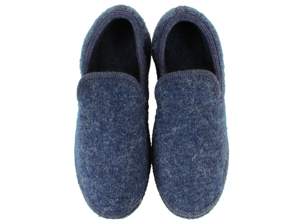 Haflinger Unisex Wool Loafers Blue upper view