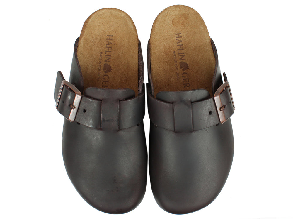 Haflinger Leather Clogs Porto Brown | Women's clogs | Shoegarden UK