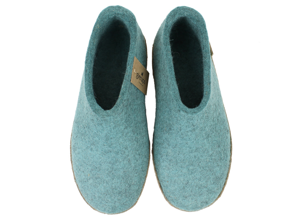 Glerups Slippers Closed Heel Sea Blue upper view