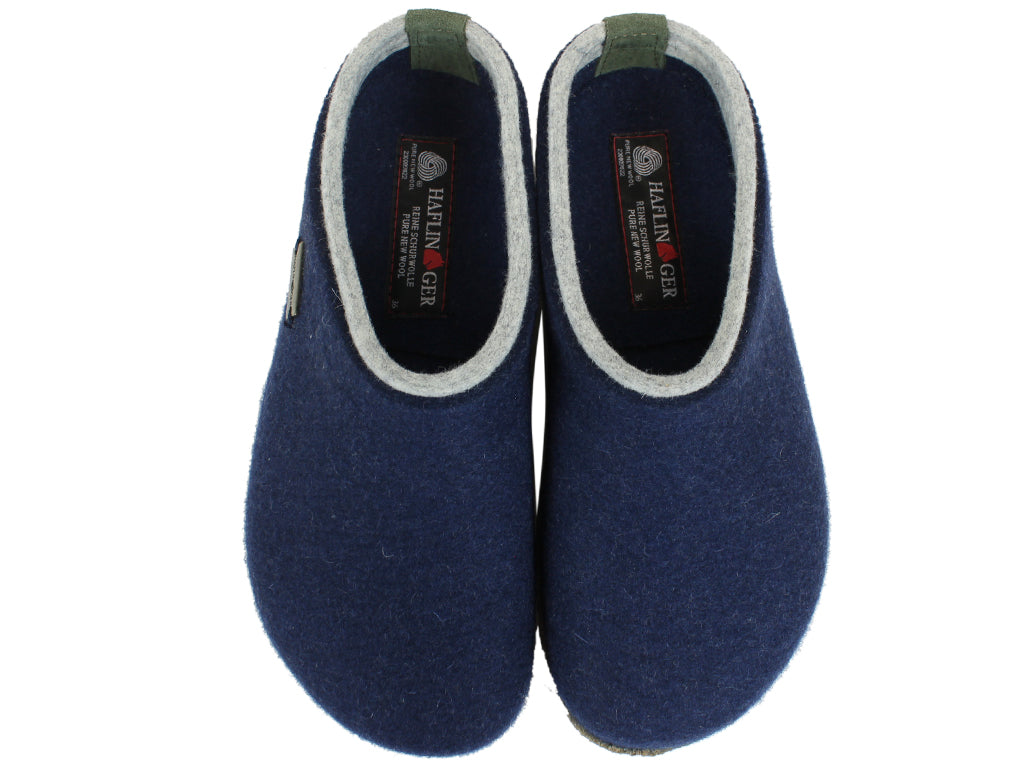 Haflinger Felt Clogs Grizzly Kris Jeans upper view