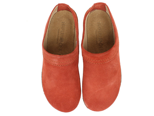 Haflinger Leather Clogs Malmo Rost upper view