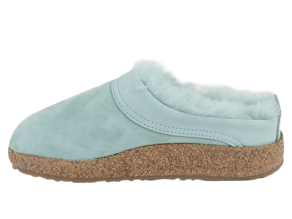 Haflinger Clogs Sheepskin Snowbird Mint side view