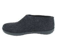 Glerups Closed Slippers Charcoal Rubber sole side view