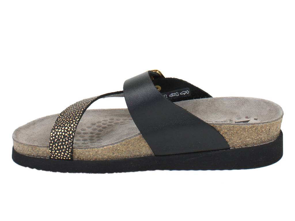 Mephisto Women Sandals Helen Black/Gold side view