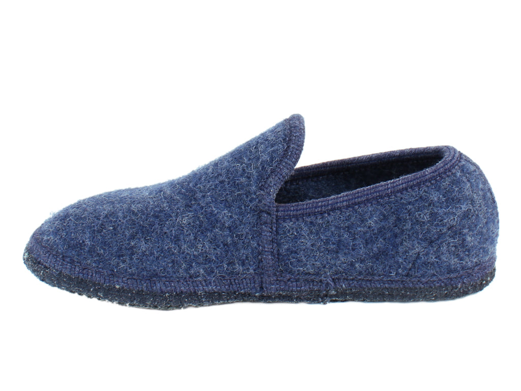 Haflinger Unisex Wool Loafers Blue side view