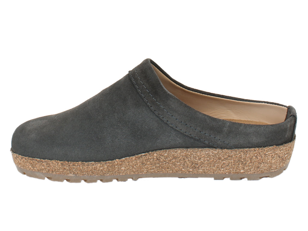 Haflinger Leather Clogs Malmo Graphite side view