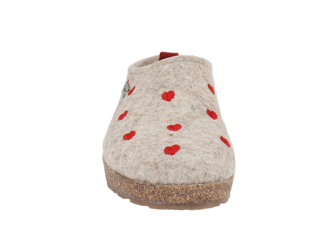 Haflinger Clogs Grizzly Sweetheart Beige front view