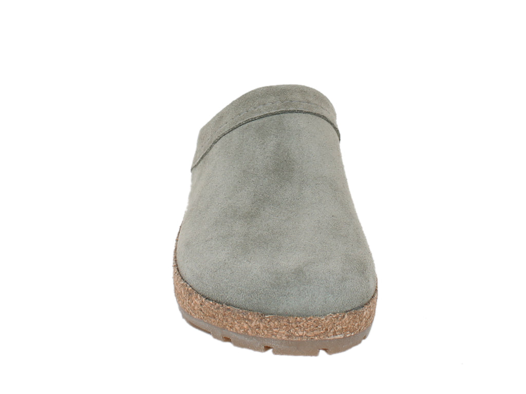 Haflinger Leather Clogs Malmo Khaki front view